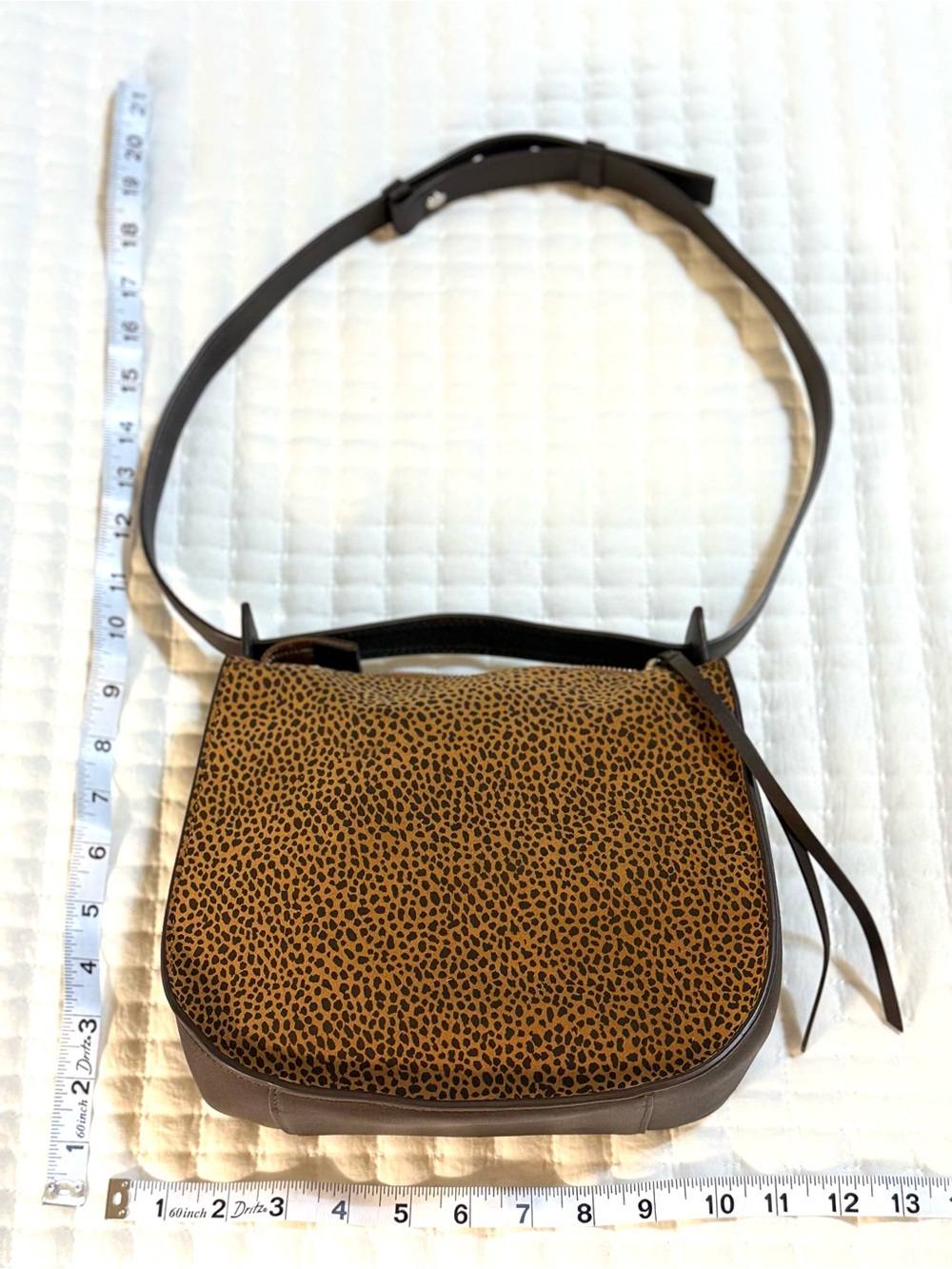 Women’s All Saints Echo Mini Hobo Shoulder Bag in Brown Leopard Print